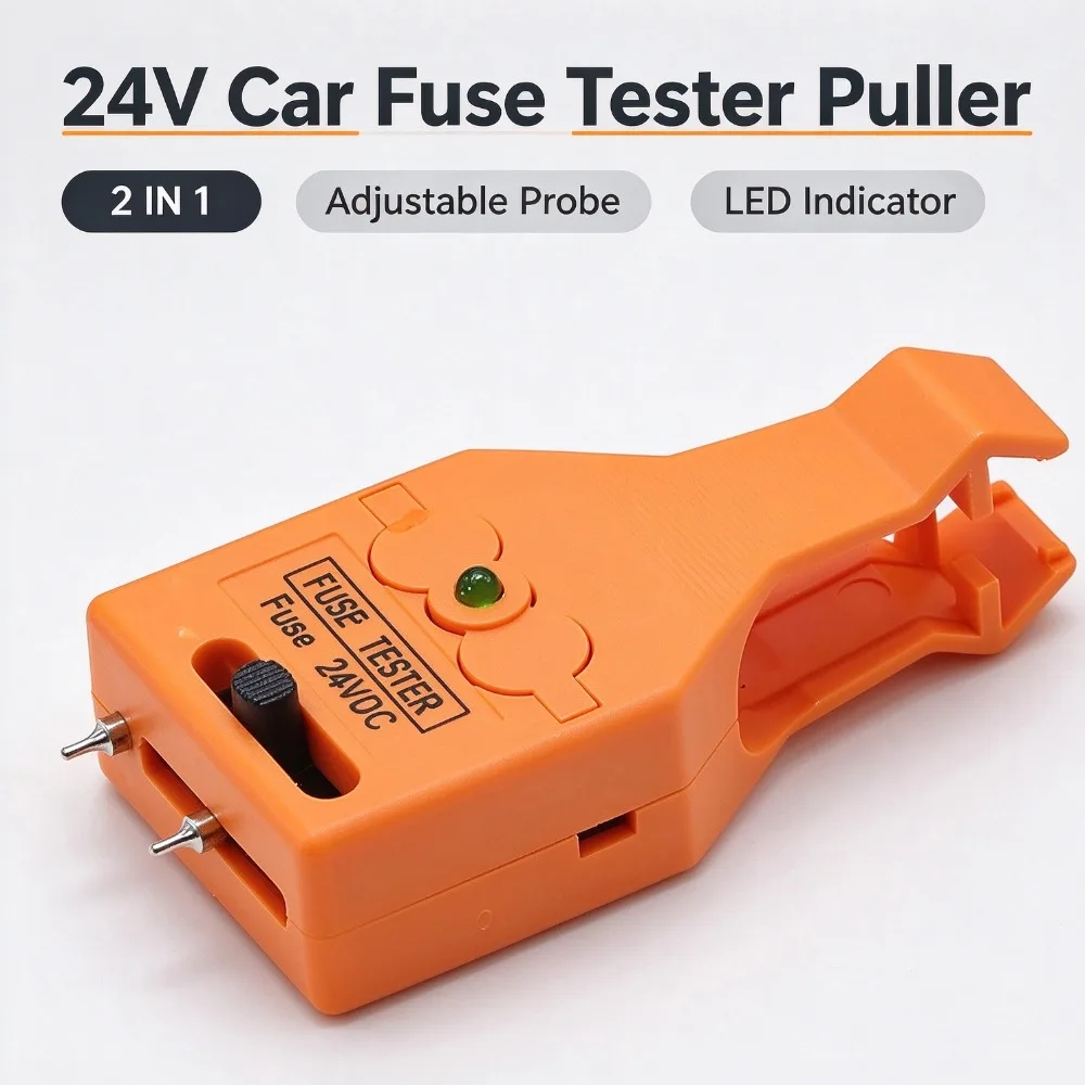 24V Car Fuse Tester Puller 2 in 1 Adjustable Probe LED Indicator Auto Fuse Checker Puller For Car Fuse DIY Repair Removal Tool