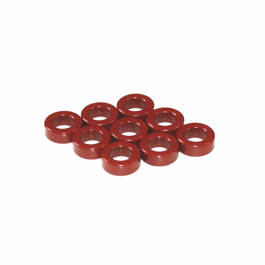 10pcs T50 2 Carbonyl Iron  Powder Cores T50-2 13*7.5*5 mm 4.9nH/N2  Dust Ferrite Toroid Red Core MICROMETALS HF/ QR