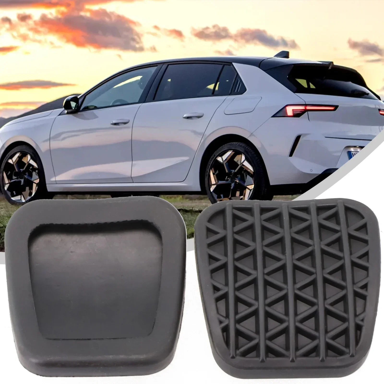 2Pcs Car Rubber Clutch Brake Foot Pedal Pads Covers For Vauxhall For Astra G-H For ZAFIRA A-B 90498309 Brake Clutch Pedal Pad