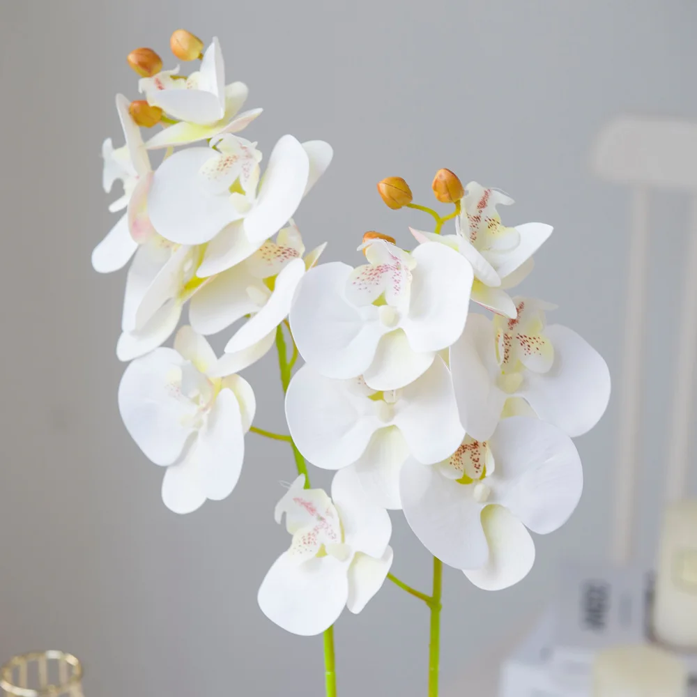 

9heads 92cm Artificial Butterfly Orchid Flowers Silicon Real Touch Fake Phalaenopsis Branch Festival Wedding Decoration For Home