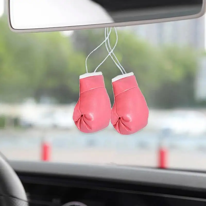 Boxing Gloves For Car Mirror 2Pcs Mini Boxing Gloves For Car Mirror Hang Boxing Party Favors Holiday Christmas Punching Gloves