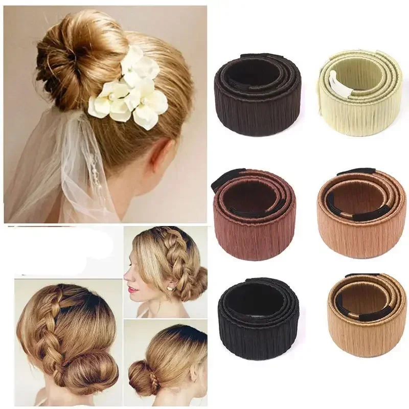 Sweet French Dish Made Hair Band Ball Twist Women Girls Hair Accessories Magic DIY Tool Bun Maker Synthetic Donuts Bud Head Band