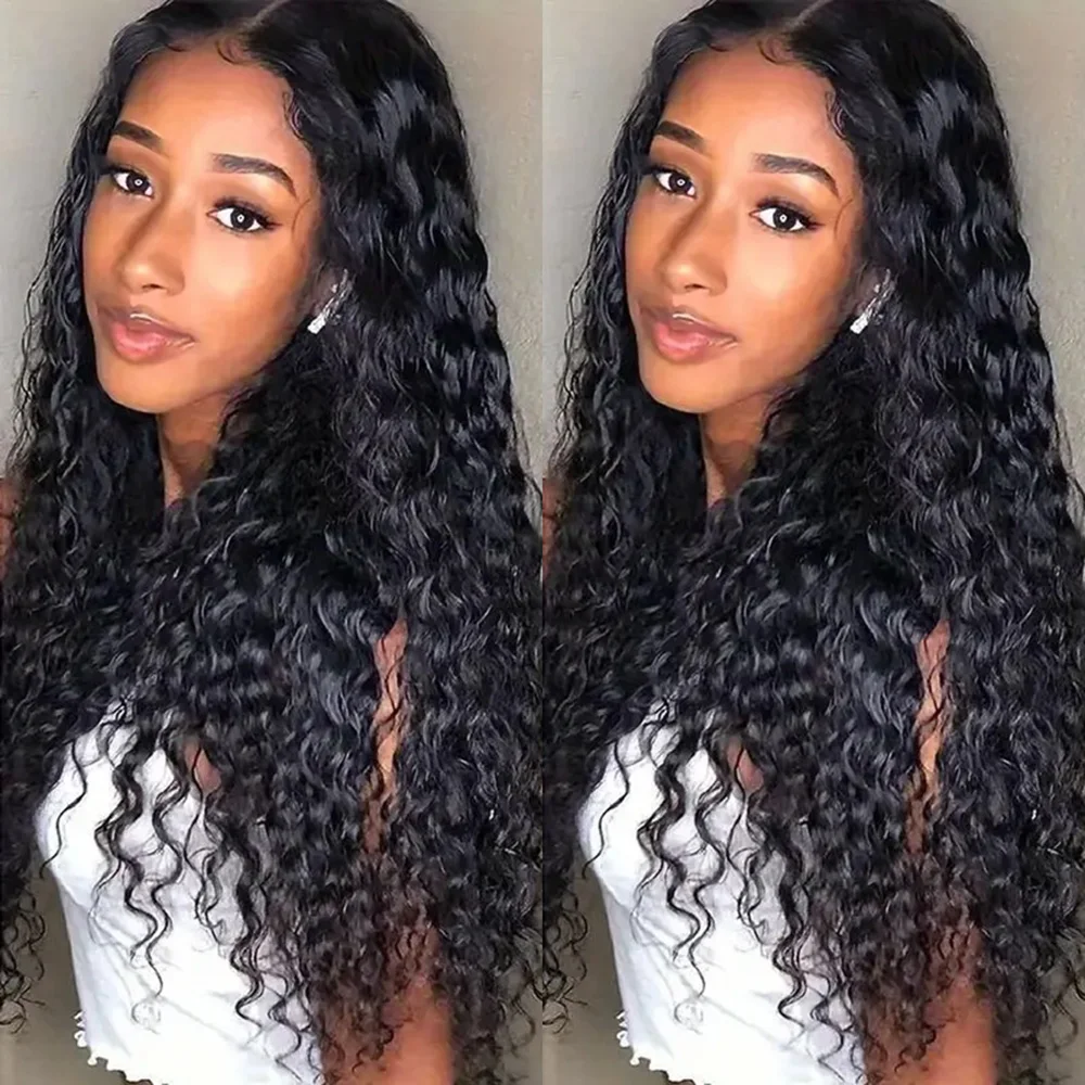 

5x5 Transparent Lace Front Wigs Human Hair Pre Plucked Ready To Wear Water Wave Lace Front Wigs Human Hair 200 Density Natural