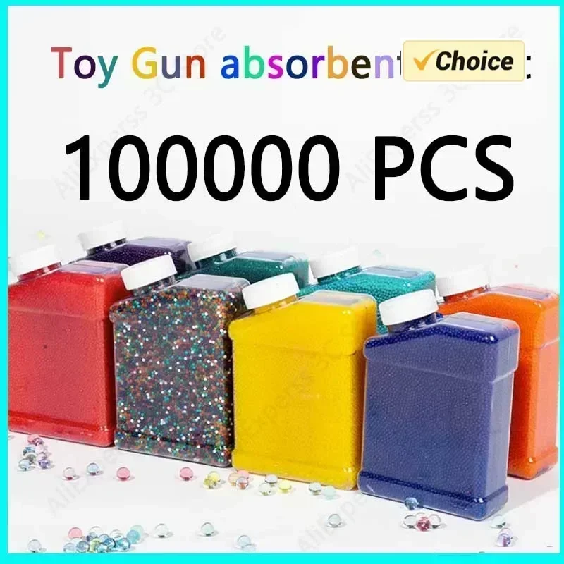 B100000Pcs هلام الكرة البنادق اللؤلؤ على شكل كريستال التربة حبات المياه الطين ديكور الزفاف تزايد كرات الماء الملء الناسف رصاصة DIY بها بنفسك