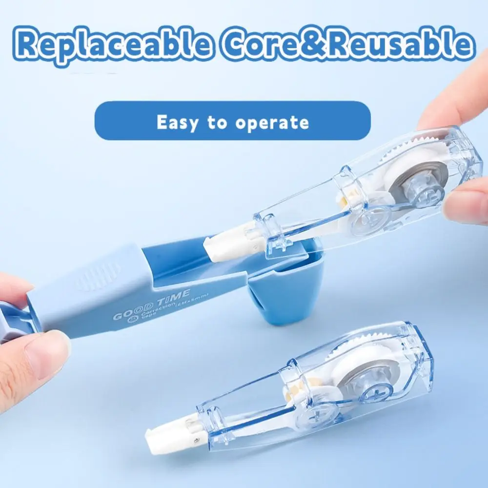 6PCS/Set Silent Correction Tape Pen Shape Gradient Color Silent Coating Tape Large Capacity Student Alteration Tape