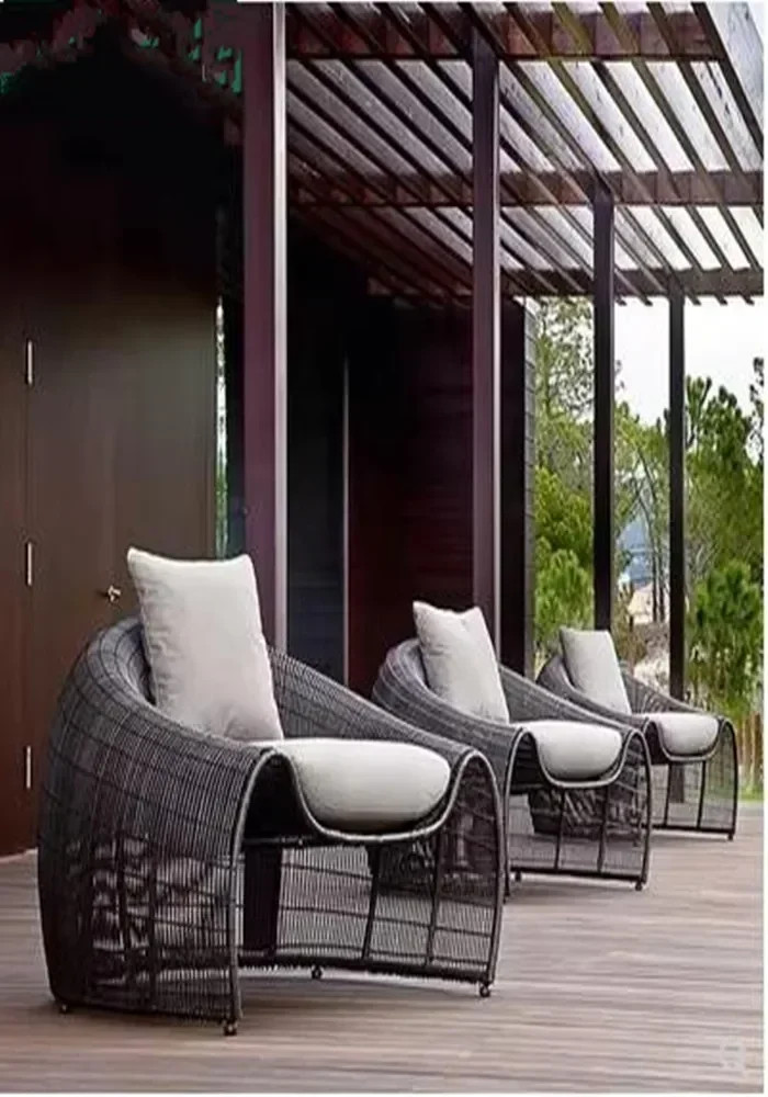 Three-piece rattan sofa balcony small tables and chairs outdoor outdoor leisure waterproof