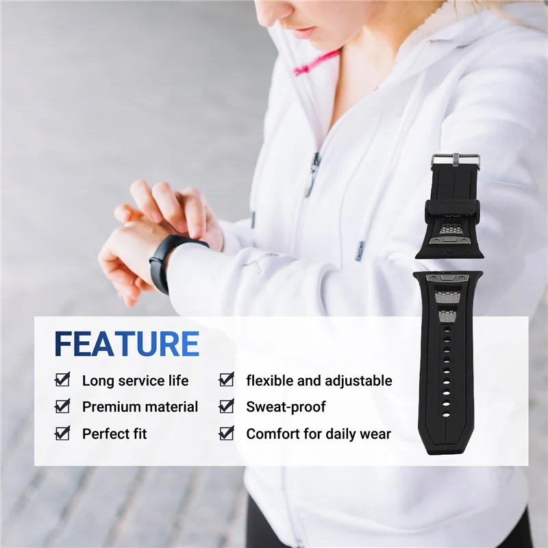 【Подерна предложения】Ремешок для часов 49 мм, резиновый спортивный браслет, сменные аксессуары для браслета