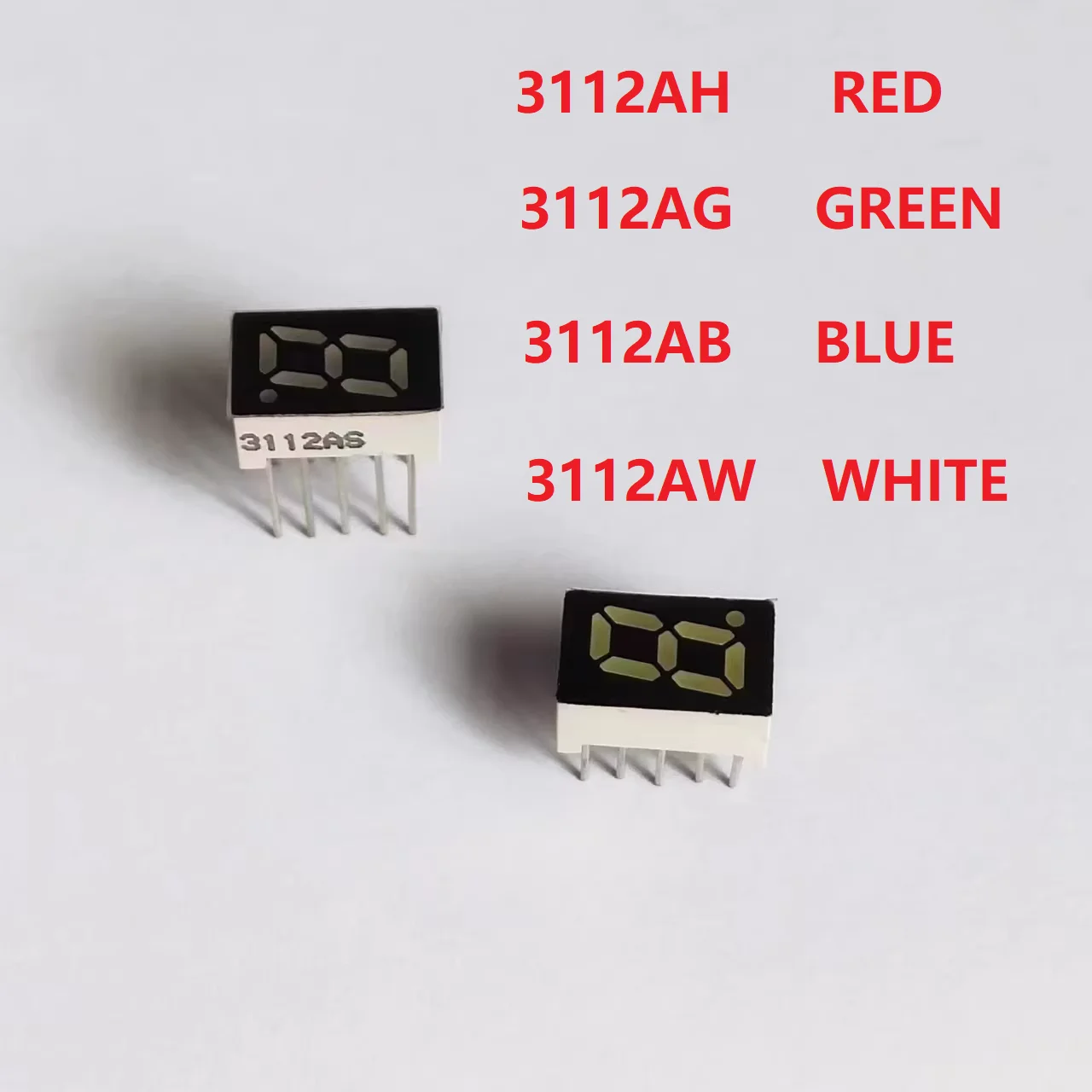 

10 шт. 3112AH 3112AB 3112AG 3112AW 0,31-дюймовый семисегментный светодиодный дисплей с общим катодом, 10-контактный, красный, синий, зеленый, белый
