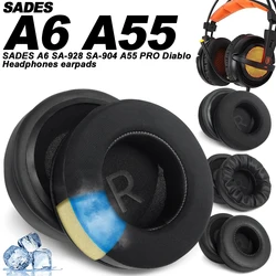 Earphone pads FOR SADES A6 SA-928 SA-904 A55 PRO Diablo replacement  Earpads headphones Leather Mesh cloth Memory Covers Sponge