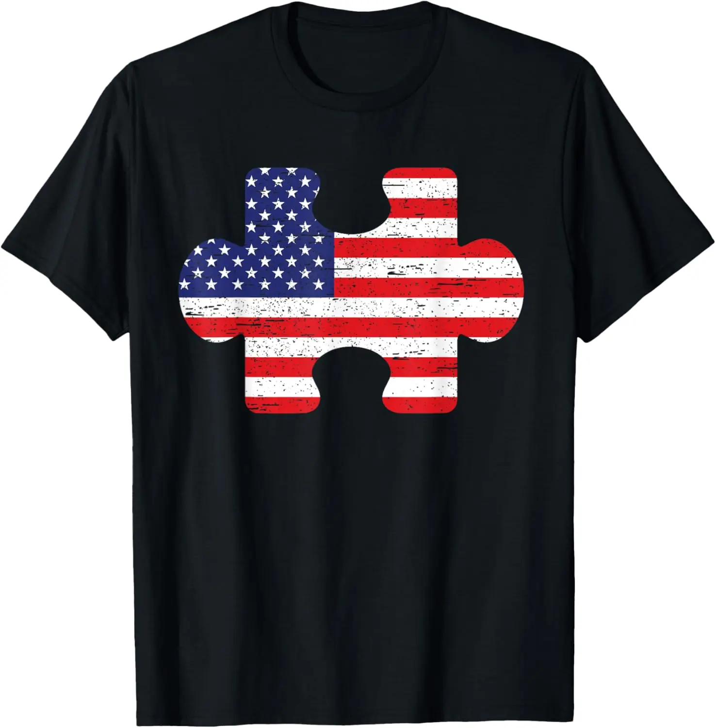 

Autism 4th of July Shirt Patriotic Puzzle American USA Flag