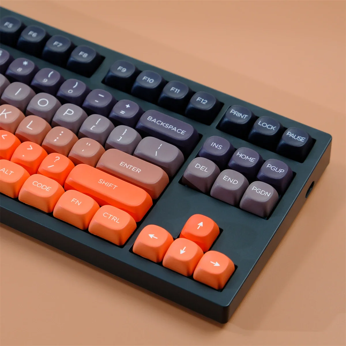 Sunset Glow Gradiente Cor Keycaps Set, Material PBT, Perfil MOA, Sublimação Dye, Switches MX, GK75, GK96