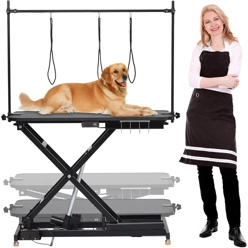 Upgraded 47” Electric Dog Grooming Table, 9