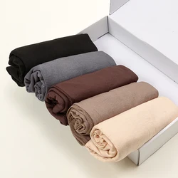 5/Pcs Solid Color Modal Hijab Scarf Cotton Muslim Hijab Shawls Women Sotf Long Wraps Islamic Headscarf Simple Turban Handana Set