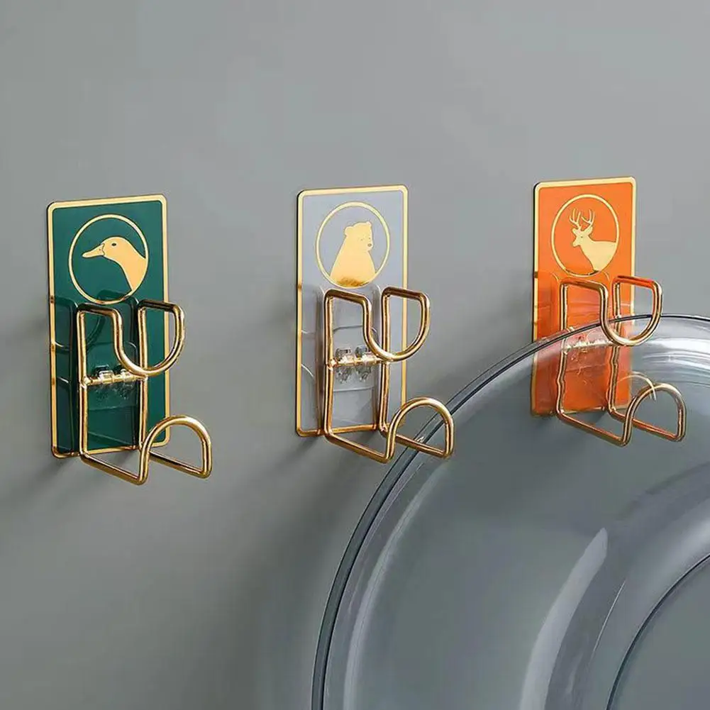 Basin Rack Wall-mounted Punch-free Hook Kitchen And Load-bearing Rack Hook Bathroom Storage Rack Basin Strong Cartoon P4I2