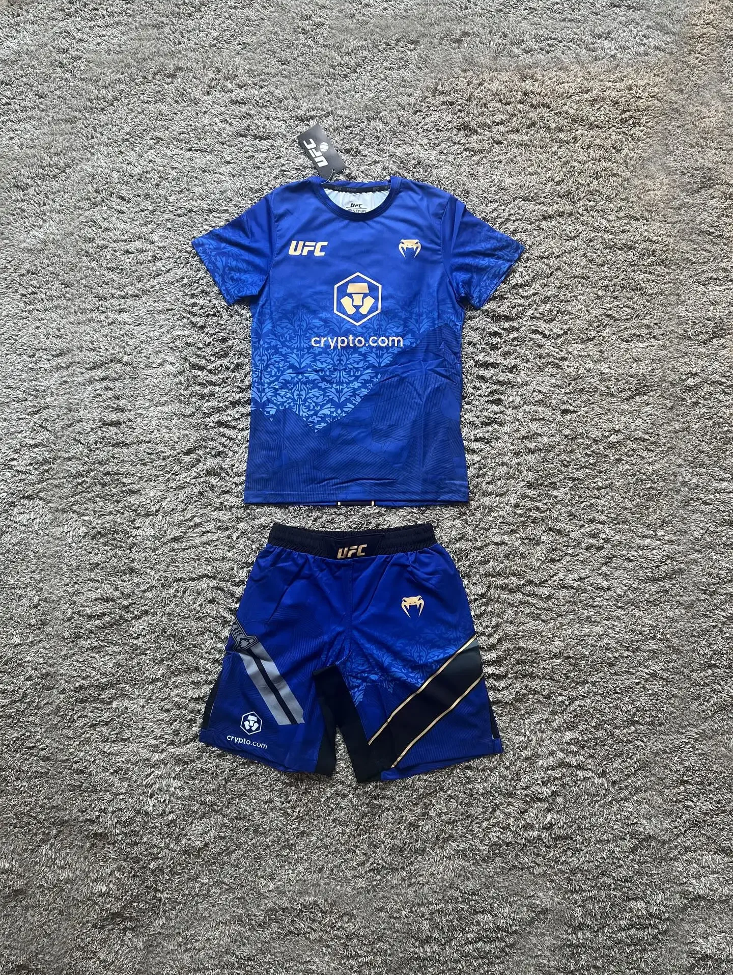 Conjunto de treinamento masculino de manga curta UFC MMA Speed Dry para corrida, luta e luta – equipamento de treinamento atlético leve