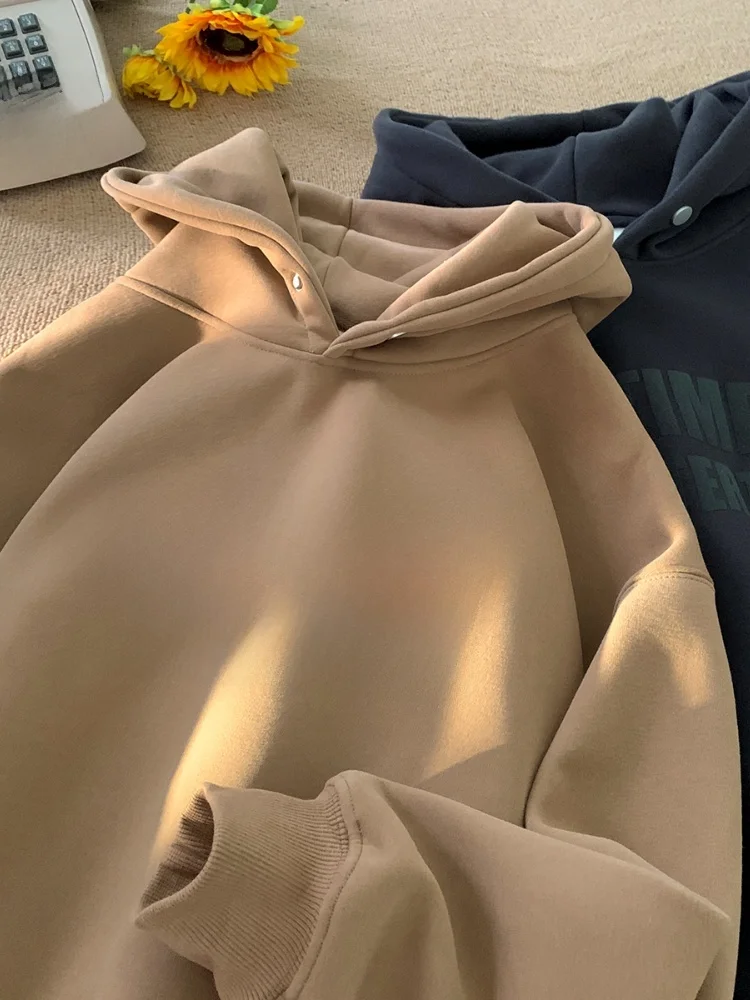 

American Sle Fce Lined Thiened Hoodie Men's Winter Jaet Letter Print Casual Sweatirt for Teenagers And Young Men