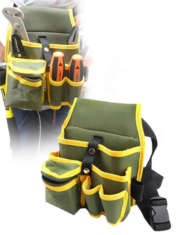 Multifunctional Tool Storage Bag Pouch Belt Hardware Electrician Toolkit Drill Waist Bag Wrench Screwdriver Tool Bags Organizer