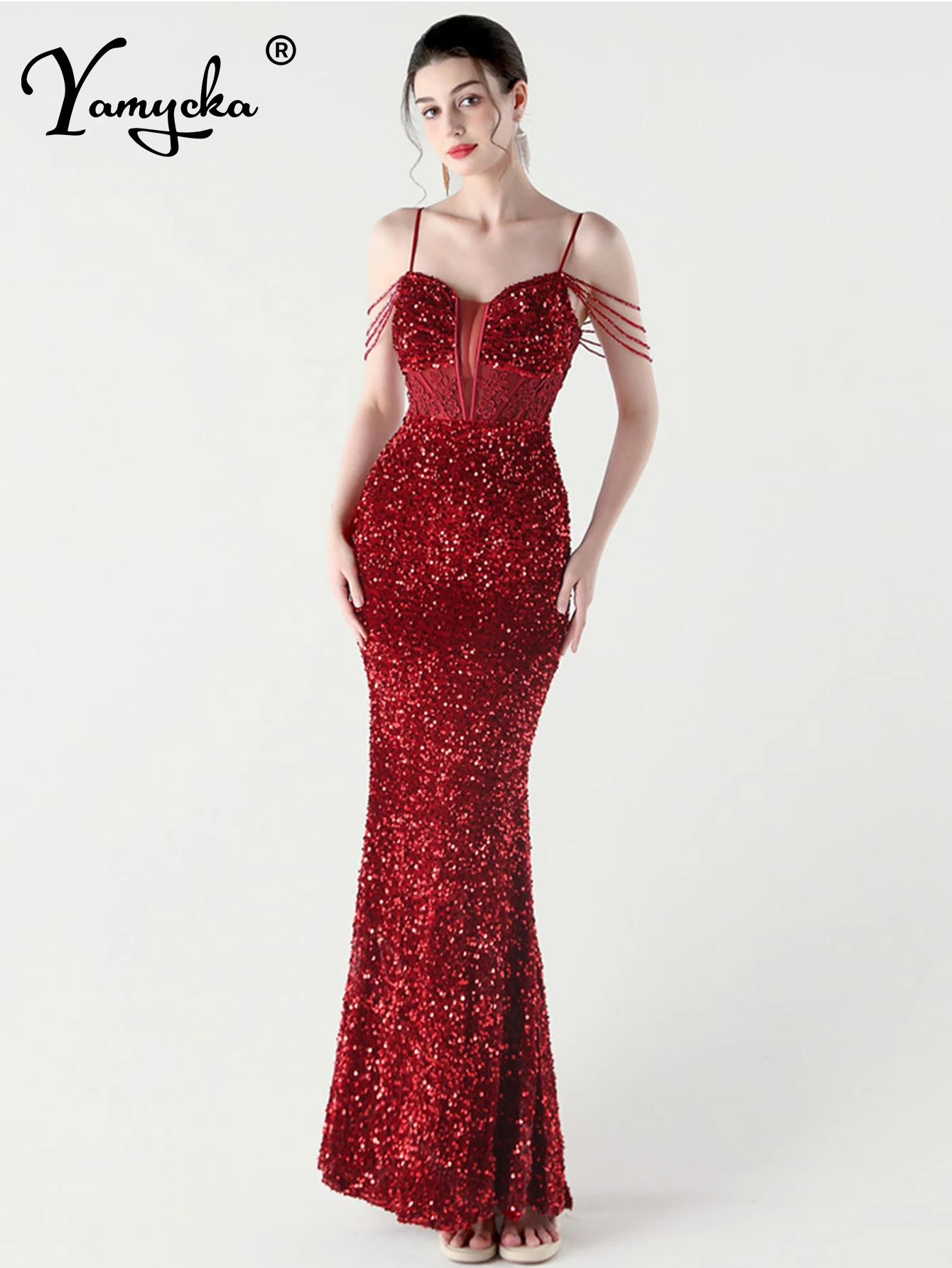 Vestido largo sexi de verano con lentejuelas y espalda descubierta para mujer, vestidos largos elegantes para fiesta de boda, vestidos de noche de graduación de lujo para mujer