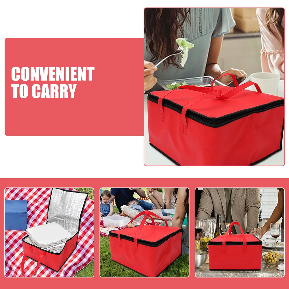 2Pcs Food Preservation Bag Insulated Travel Cooler Bag Catering Delivery Pizza Warmer Thermal Insulation Food Carrier Portable - view 3