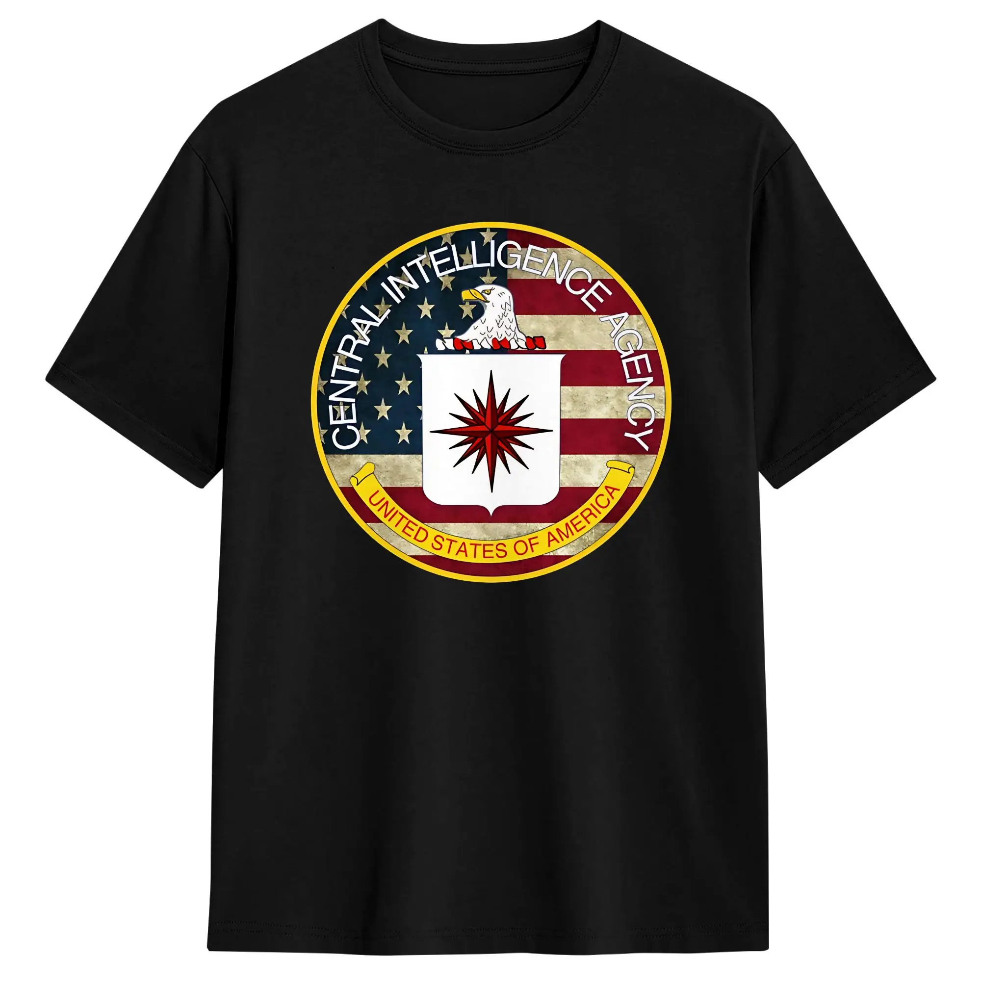 Central Intelligence Agency CIA  T-Shirt Summer  Cotton T Shirts For Men's Harajuku Loose Tshirt Short-Sleeved Vintage Top Tees