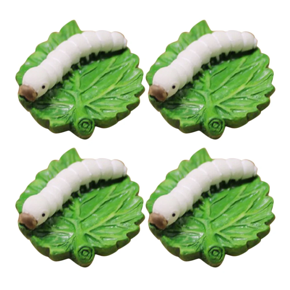 

4 pcs Miniature Resin Caterpillars Micro Landscape Statues For Fairy Garden Diy Insect Decor Potted Plants Ornaments