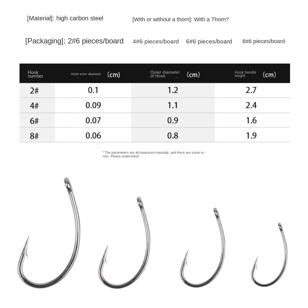 Ganchos de pesca de aço carbono alto, Ganchos farpados, Força forte Rig Hooks, Artificial amarrado com linha de pesca, 6 Pcs/Lot