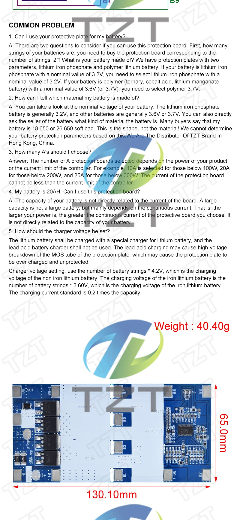 TZT 10S 42V 15A BMS Ternäre Lithium 18650 Batterieschutzplatine für Segway-Batterieladeplatte mit Temperaturschutz – Detail 3
