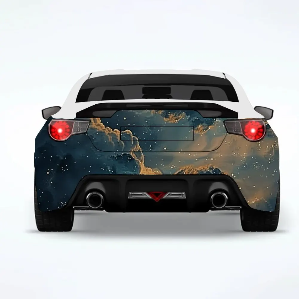 

Автомобильная наклейка Mystic Golden Cloud Night Sky, виниловая наклейка на заднюю часть автомобиля, водонепроницаемые самоклеящиеся виниловые наклейки для хвоста автомобиля и бу