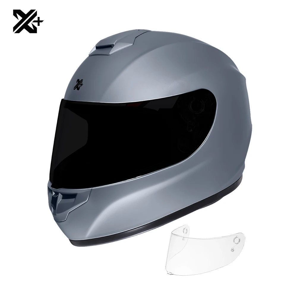 

Full Face Helmets for Motorcycles With Black Lens Classic Grey Moto Helmet DOT Certified Motorbike Helmet casco motos hombre X+