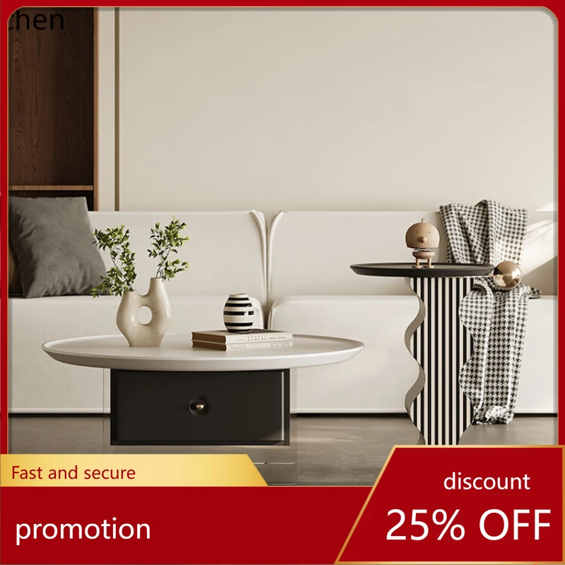 

HT simple modern acrylic suspended coffee table living room minimalist creative round coffee table light luxury high sense