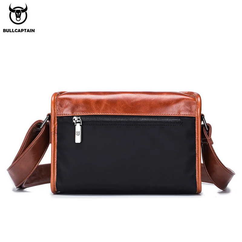 BULLCAPTAIN Casual Men\'s Shoulder Bag Retro Messenger Bags High Quality Men\'s Bages Genuine Leather Bag\'s Large Capacity Pocket