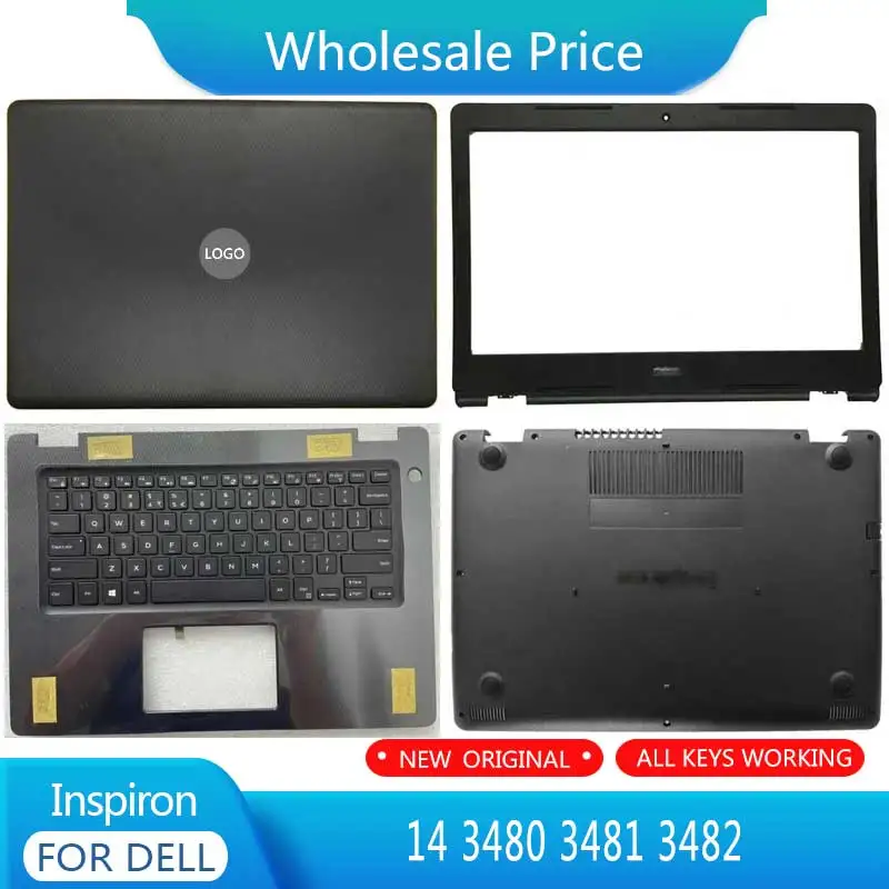 New For Dell Inspiron 14 3480 3481 3482 Laptop LCD Back Cover Front Bezel Upper Palmrest Bottom Base Case Keyboard Hinges