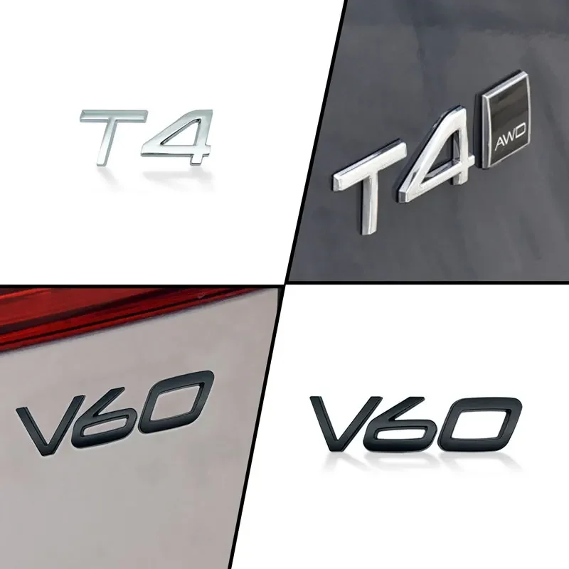 Новая 3D металлическая наклейка-логотип T4 T5 T6 T8 AWD B3 B4 B5 B6 B8 на заднюю часть автомобиля, багажник, крыло для Volvo V40 V60 C30 S60L S80L XC40