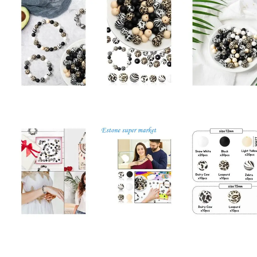 

090B Silicone Loose Beads for Keychain Making Round Silicone Beads Making