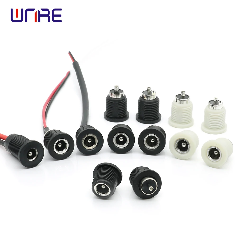 DC-022D Female Power Jack cable Plug Wire Adapter Connector DC Socket Black/White