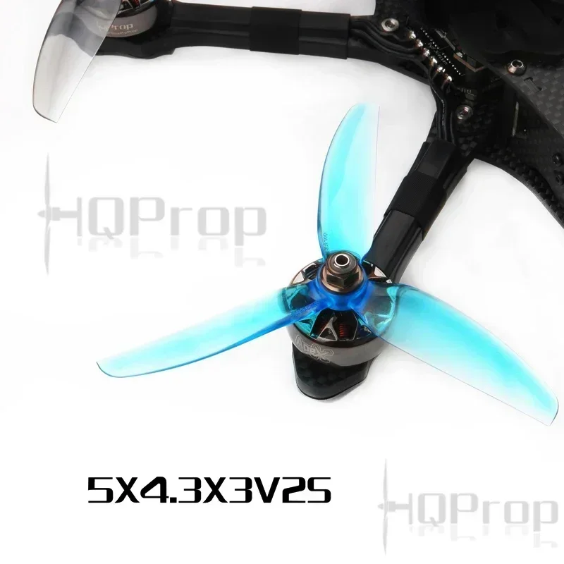 10 أزواج (10CW + CCW) HQPROP 5X4.3X3V2S 5043 V2S 3-Blade Propeller (لون عشوائي)