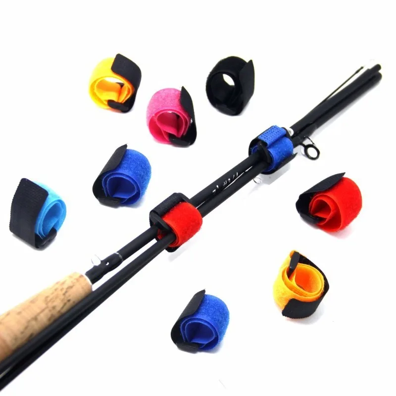 5 ~ 20 stücke Angelrute Krawatte Halter Strap Wiederverwendbare Haken Schleife Krawatten Gürtel Angelrute Umreifung Wrap Band Fisch werkzeug Linie Draht Veranstalter – Detail 5