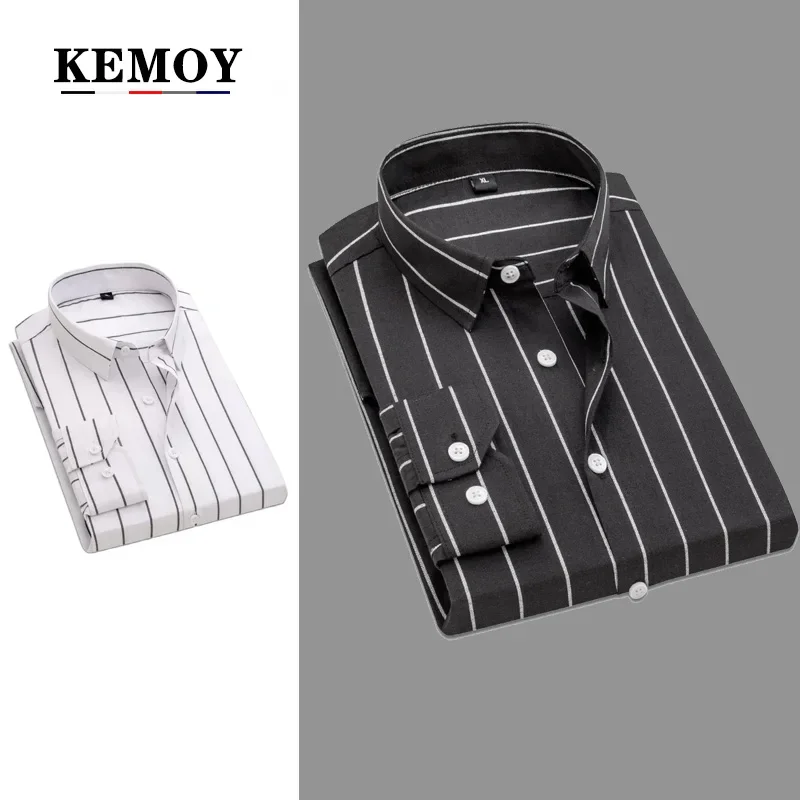 

Men's shirt Korean Clothing Long Sleeve Man Shirts Dress Large Size Clothes Men Tops Stripe Shirt For Men