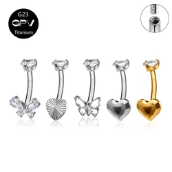 ASTM G23 Titanium Navel Ring Multiple Styles Butterfly ZC Umbilical Jewelry Women's Fashion Perforated Jewelry Umbilical Nail
