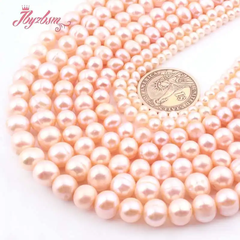 

Nearround Pink Natural Freshwater Pearl 15 inches for DIY Elegant Classical Necklace Bracelet Jewelry Making Beads 3-4mm/5-6mm