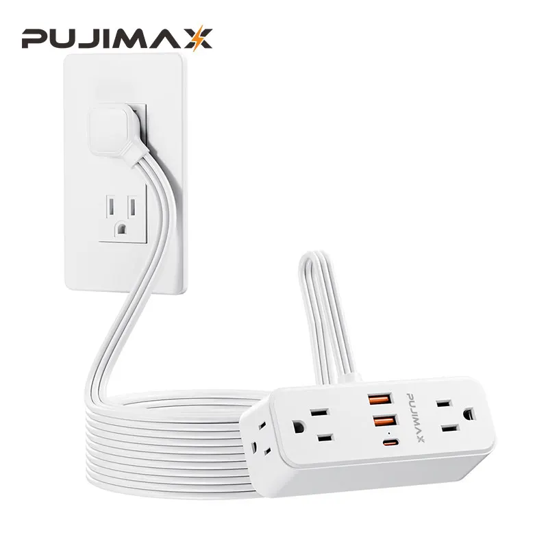 PUJIMAX US Plug Multitap Power Strip AC Outlet 1.5m Cable Electrical Socket Smart USB Home Office Surge Protector Network Filter