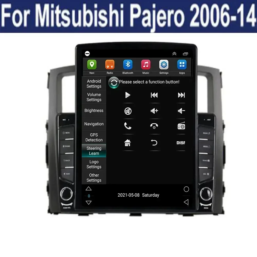 9.7 "Android 13 Voor Mitsubishi Pajero 93/V97 2007 2008-2019 Tesla Type Autoradio Multimedia Video speler Navigatie GPS RDS