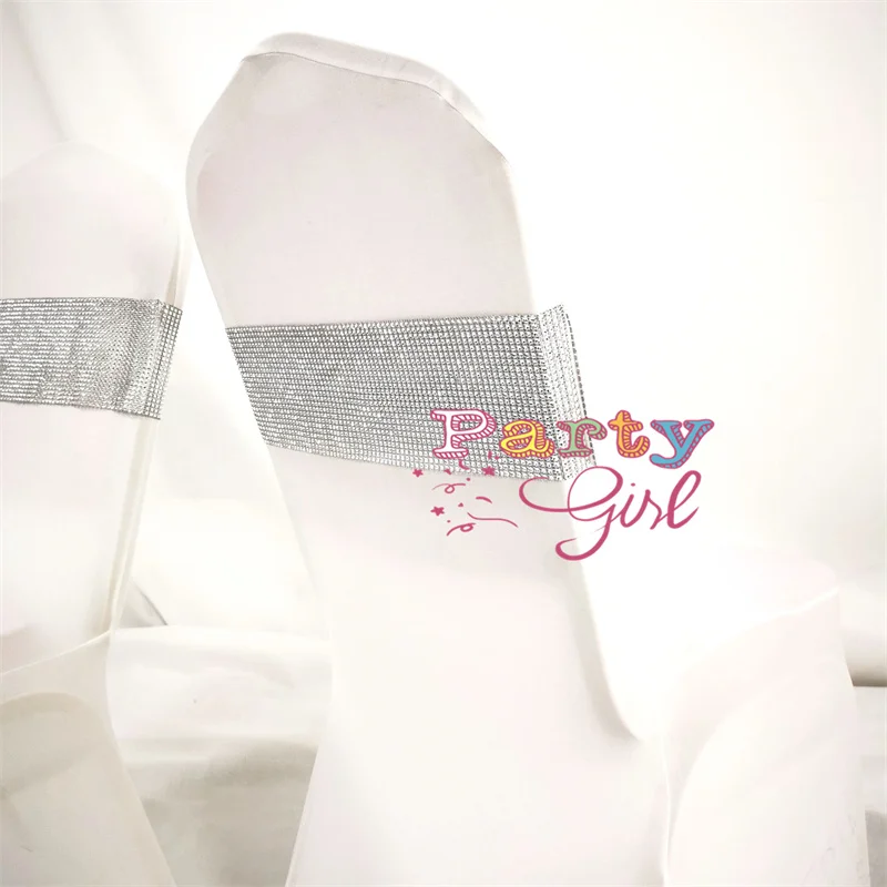 20pcs Sold Sequin Chair Band Buckle Chair Sash Fit On Banquet Chair Cover For Wedding Event Party Decoration