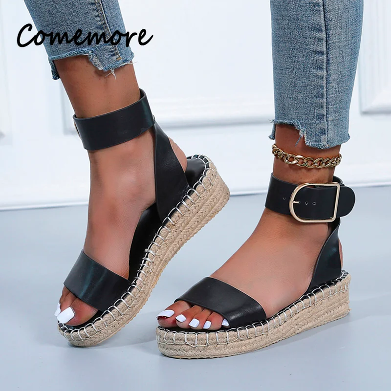 Leisure Sandals Summer Slippers Shoe Espadrilles for Women Footwear 2024 Women's Shoes Thick-soled Wedges Sandalias Mujer
