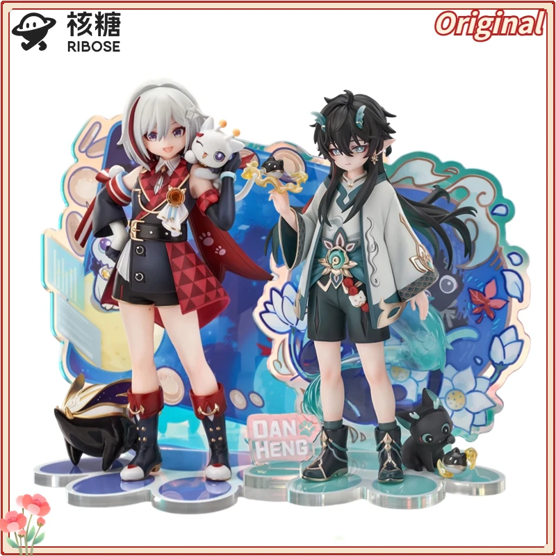 RIBOSE RISE UP Series Honkai: Star Rail Chibi Neko Series Figure Dan Heng/Topaz & Numby 1/8 Models Toy