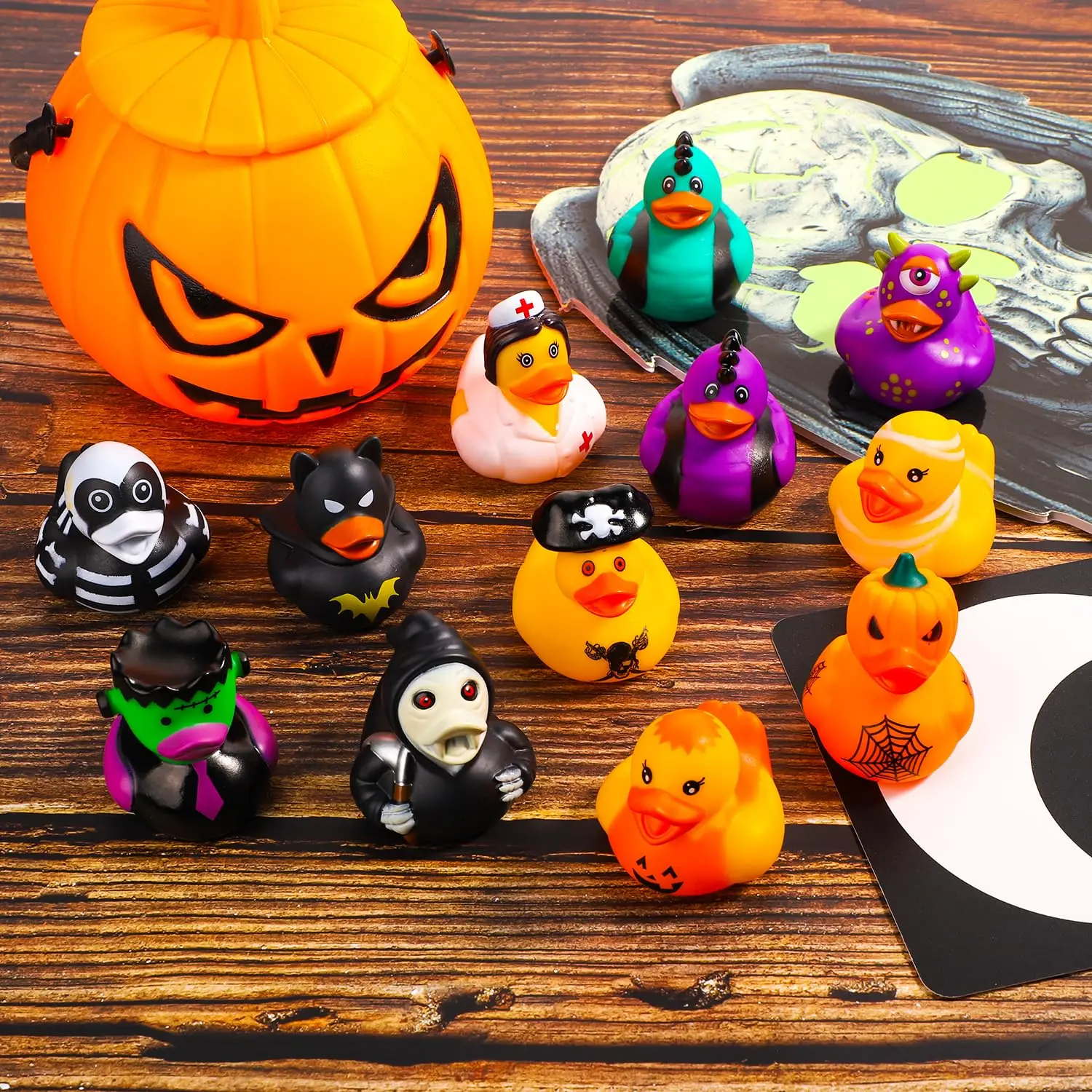 50/100pc Halloween Gummi enten, Halloween Themen Gummi enten lustige Enten Spielzeug Dekoration für Halloween Party Gefälligkeiten