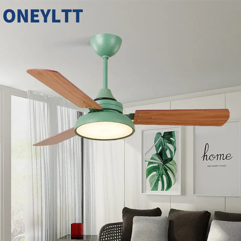 Imagem -03 - Ventilador de Teto Lâmpada Moderna Simples Makaron Sala Estar Ventilador Elétrico Lustre Nórdico com Lâmpada Novo Estilo Ventilador de Techo