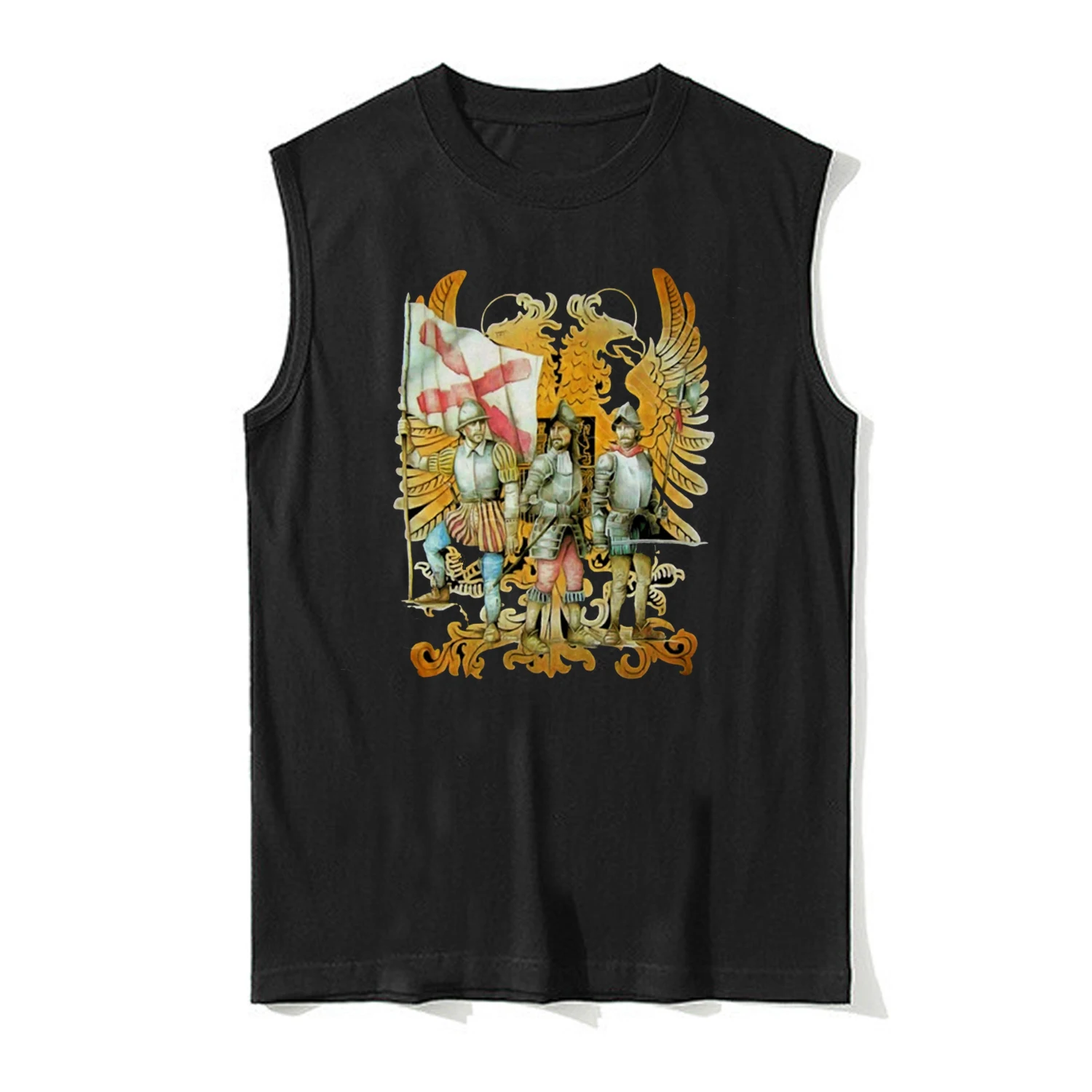 Tercios De Flandes. Vintage imperio español España Tercios chaleco 100% algodón cuello redondo Tanktops verano Casual camiseta sin mangas para hombre