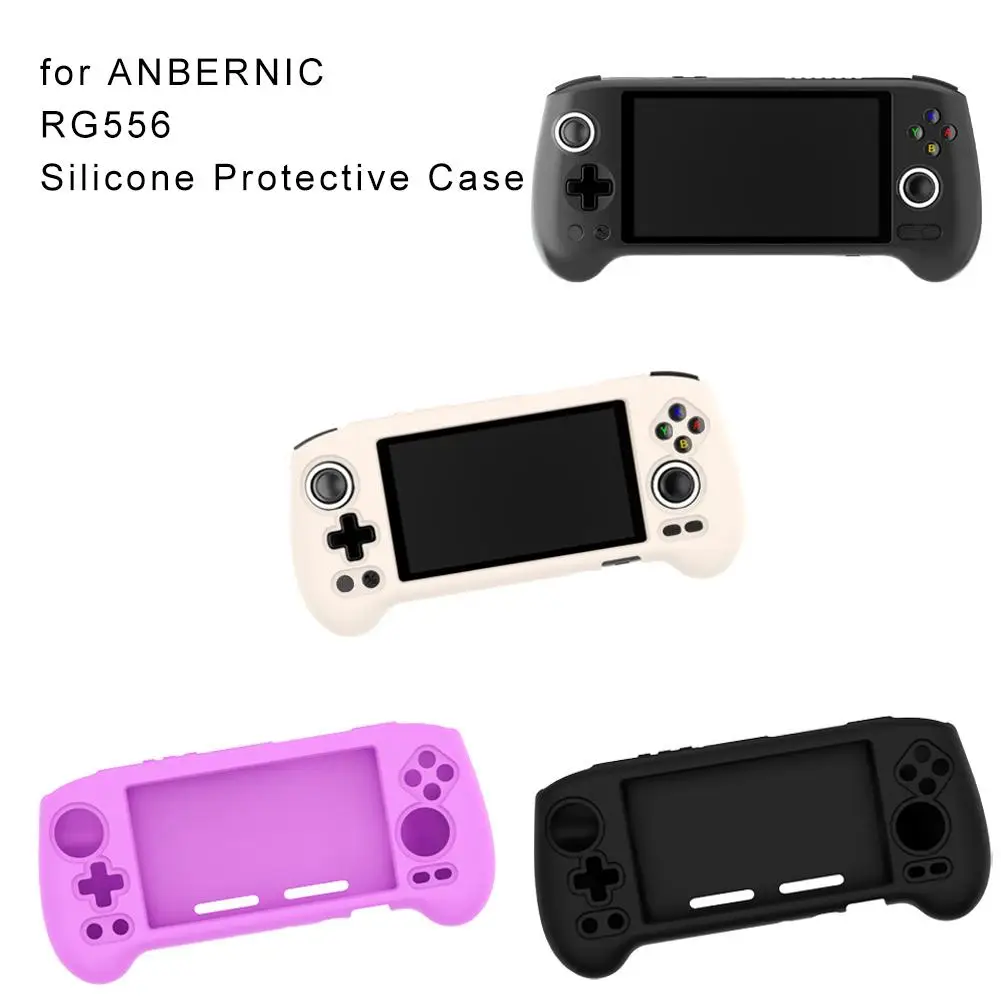 Custodia protettiva in silicone per console di gioco ANBERNIC RG556 Protezione anticaduta Semplice tinta unita