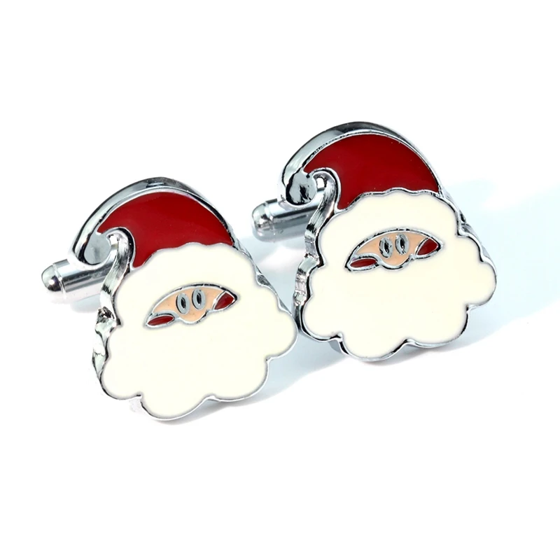Memolissa 18 Styles Romantic Red Santa Claus/Car/Lollipop/Strawberry Design Wedding Cufflinks Christmas Gift